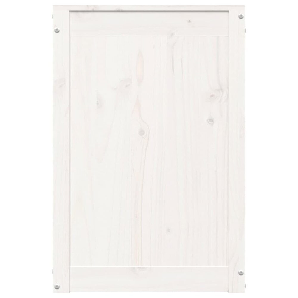 Wasmand 44x44x66 cm massief grenenhout wit