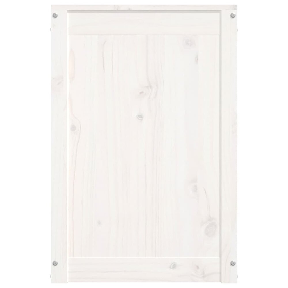 Wasmand 44x44x66 cm massief grenenhout wit