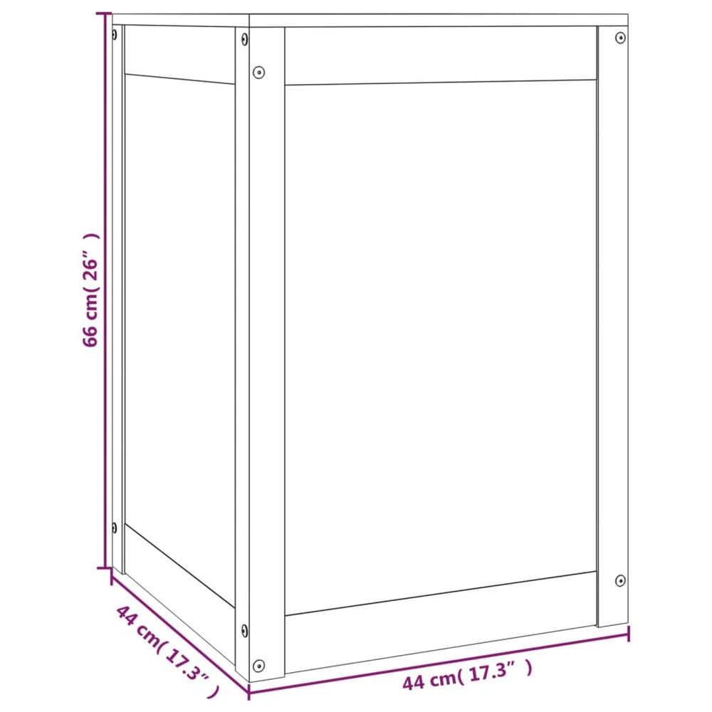 Wasmand 44x44x66 cm massief grenenhout wit