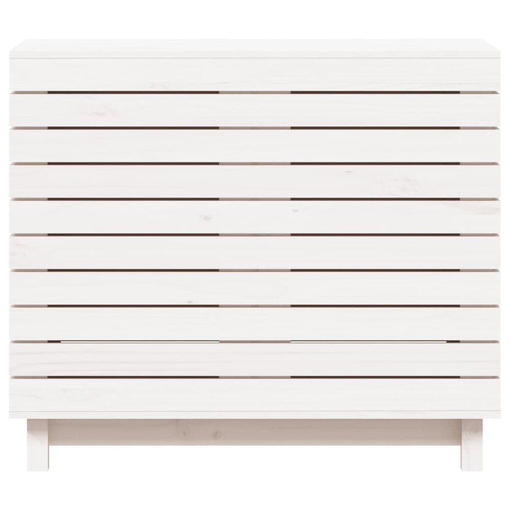 Wasmand 88,5x44x76 cm massief grenenhout wit