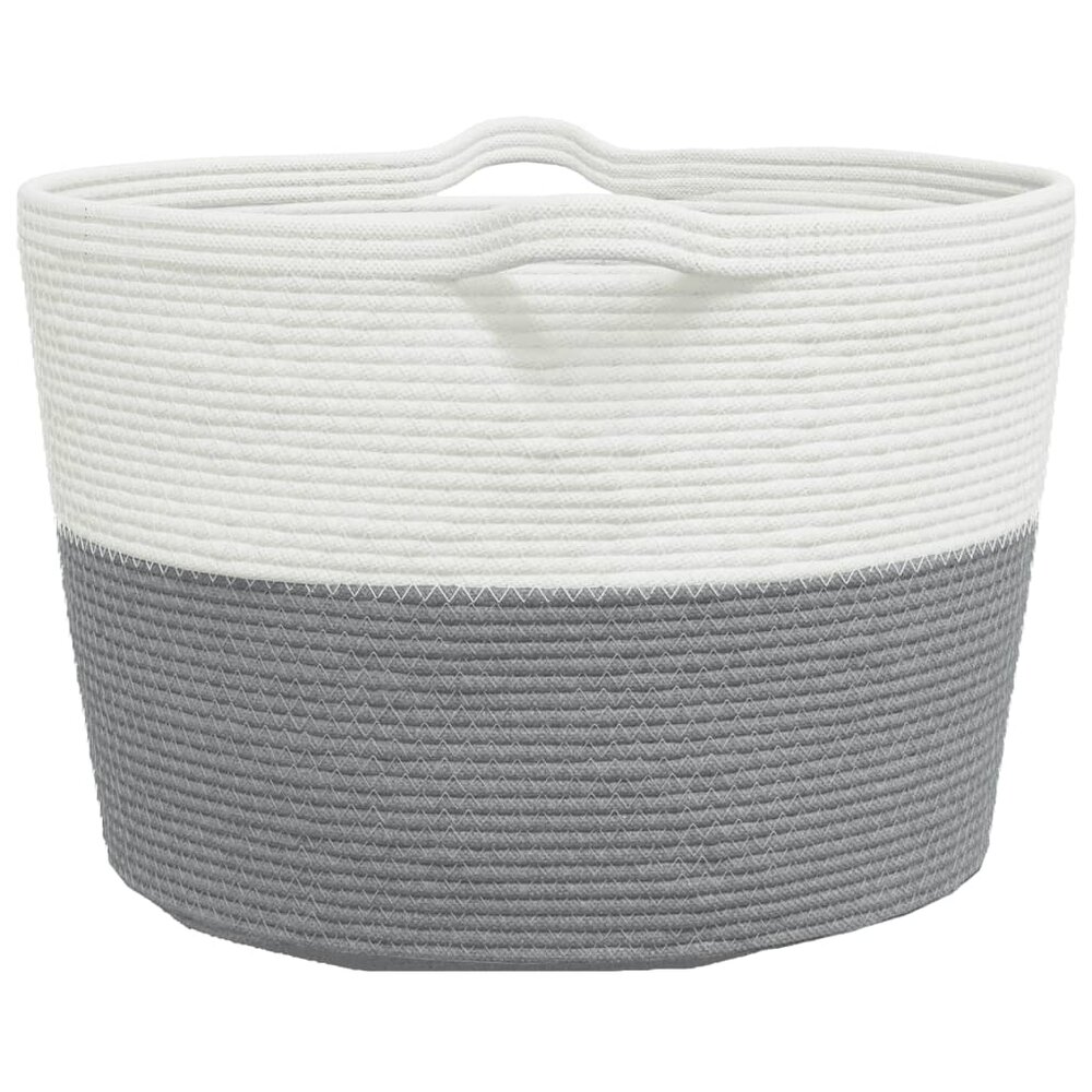 Wasmand &Oslash; 60x36 cm katoen grijs en wit