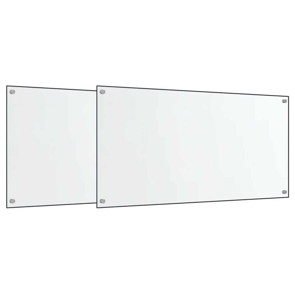 Spatschermen keuken 2 st 80x40 cm gehard glas transparant