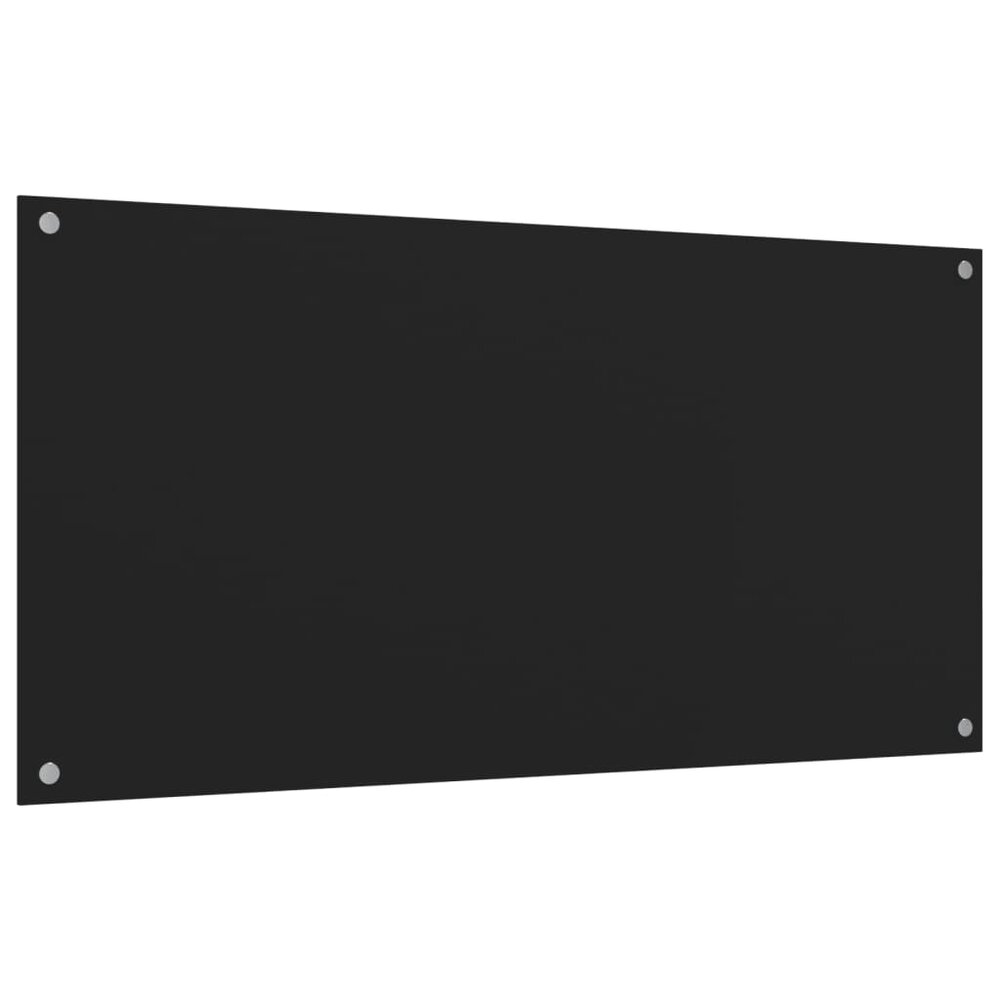 Spatschermen keuken 2 st 80x50 cm gehard glas zwart