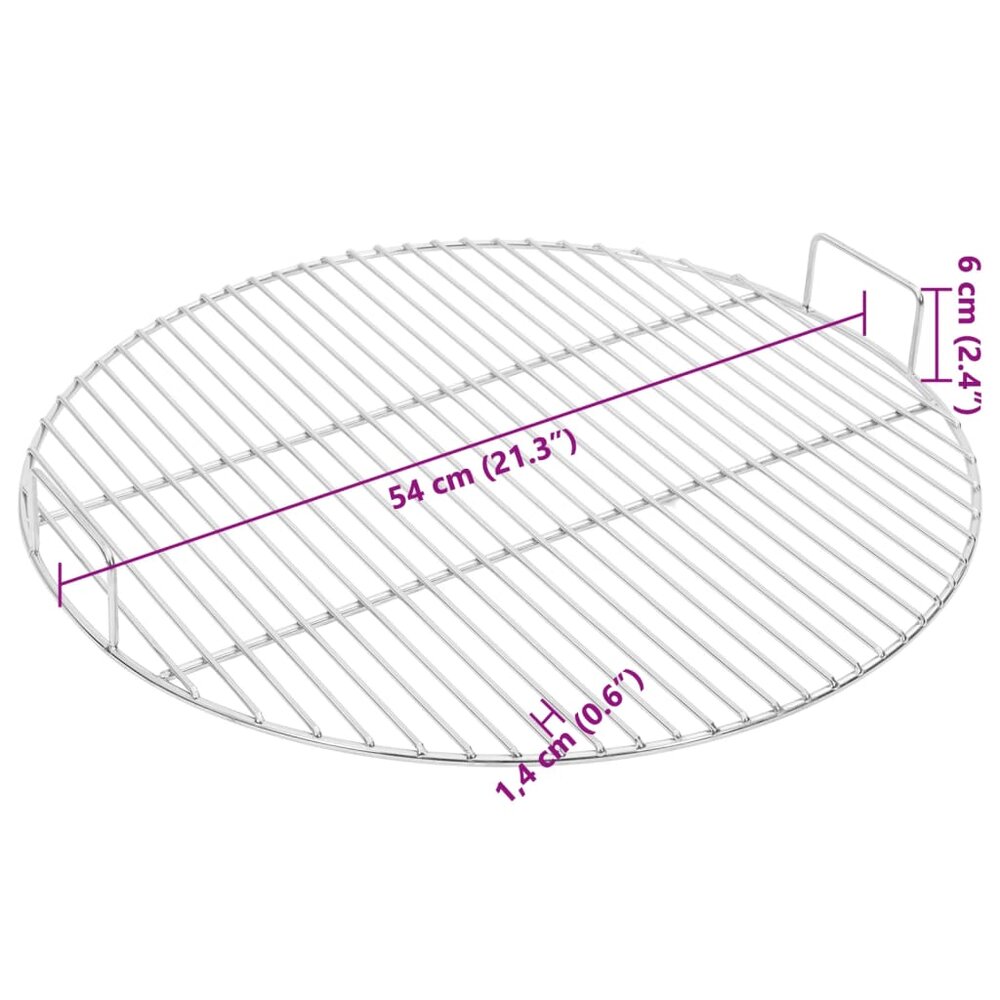 Barbecuerooster met handgrepen rond &Oslash;54 cm 304 roestvrij staal