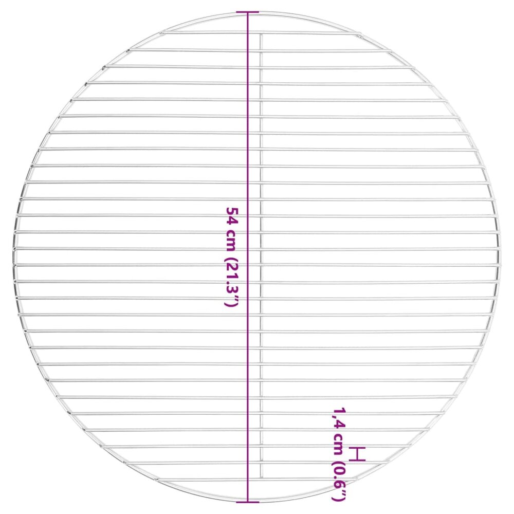 Barbecuerooster rond &Oslash;54 cm 304 roestvrij staal