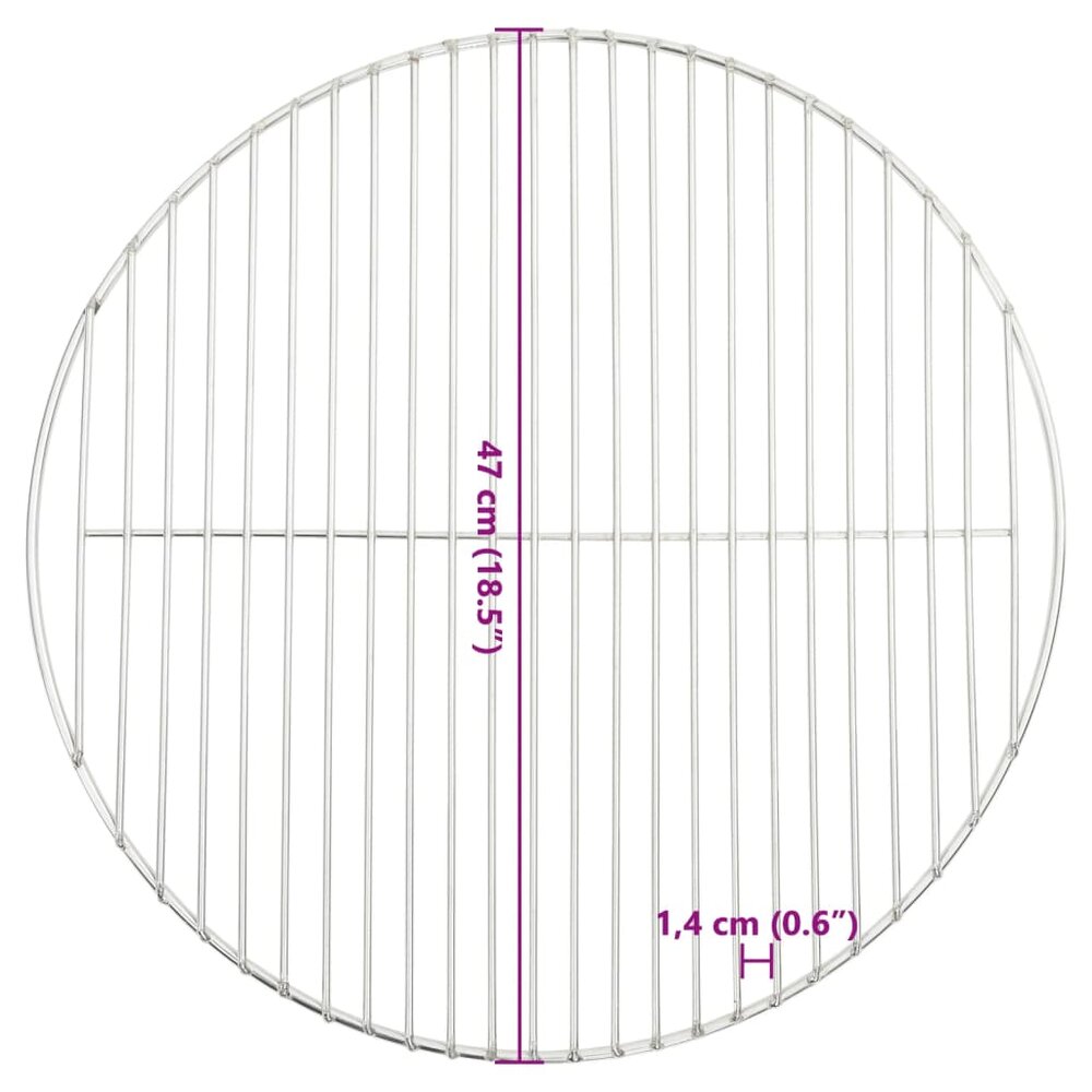 Barbecuerooster rond &Oslash;47 cm 304 roestvrij staal