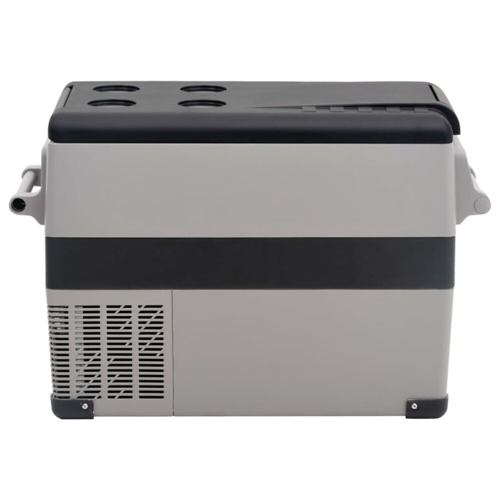 Koelbox met handvat en adapter 55 L PP &amp; PE zwart en grijs