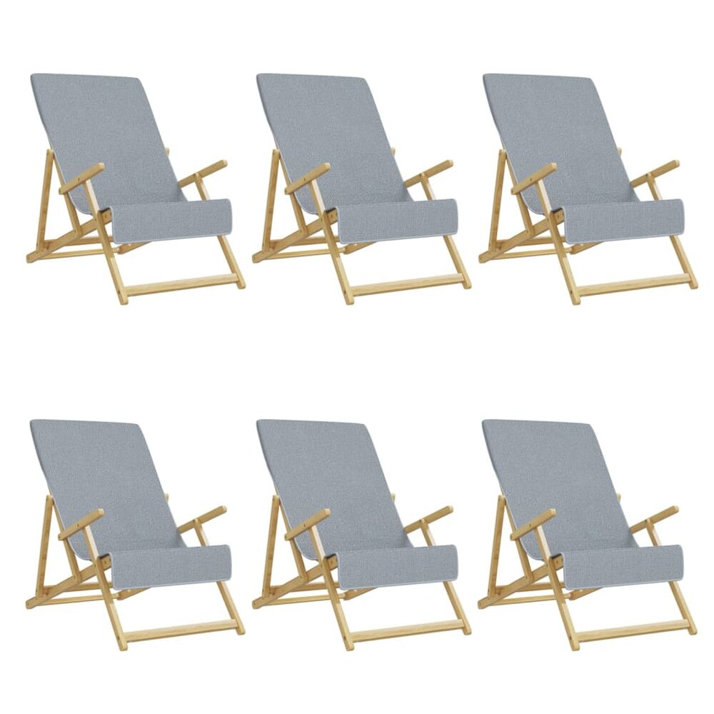 Strandhanddoeken 6 st 400 g/m&sup2; 60x135 cm stof grijs