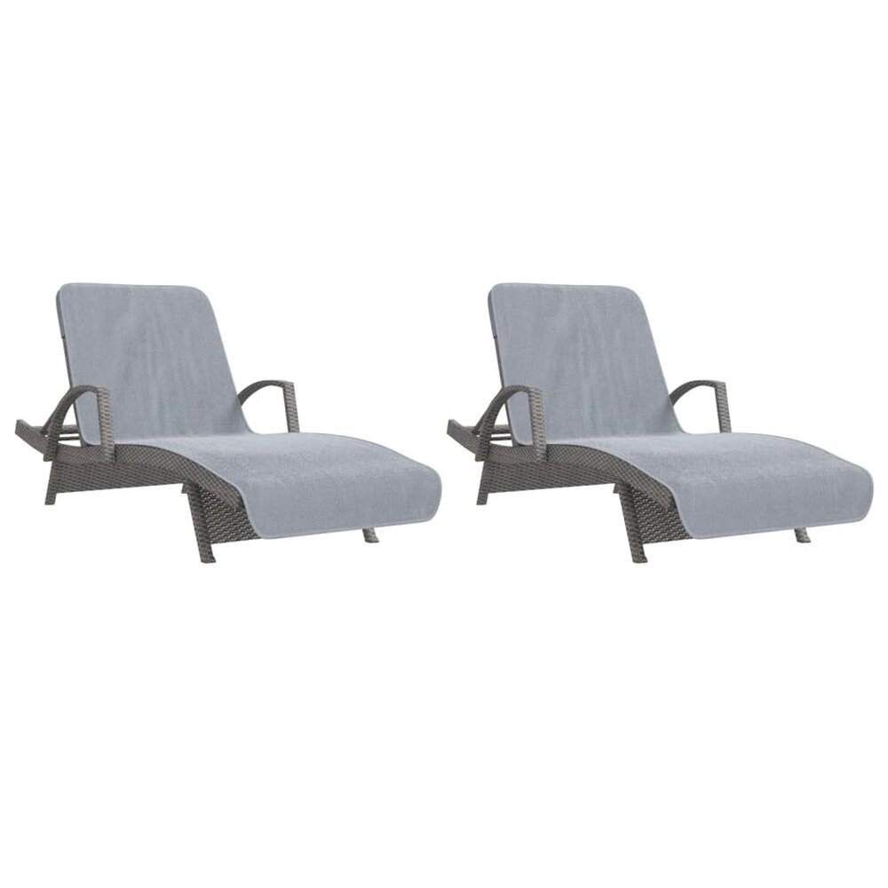Strandhanddoeken 2 st 400 g/m&sup2; 75x200 cm stof grijs