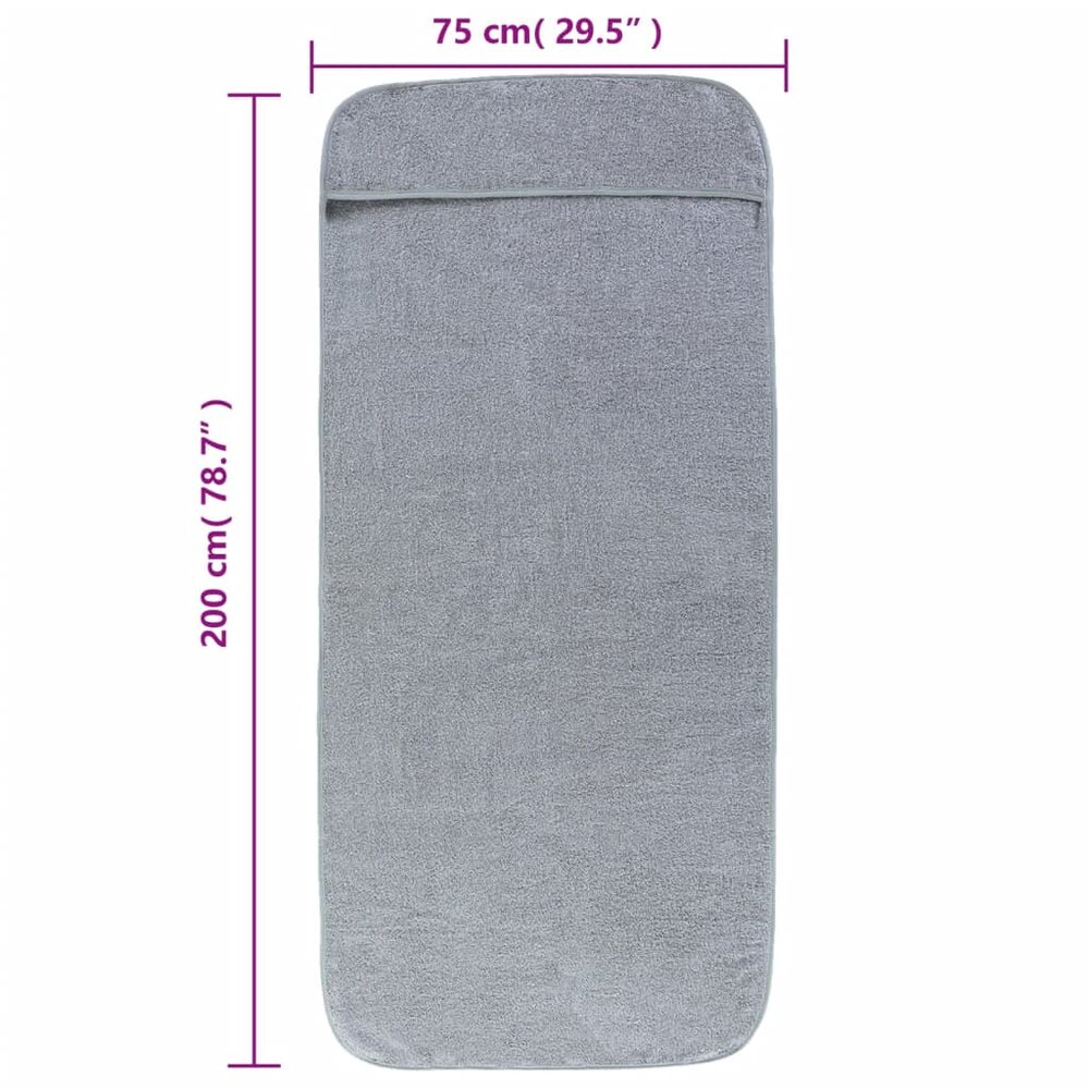 Strandhanddoeken 2 st 400 g/m&sup2; 75x200 cm stof grijs