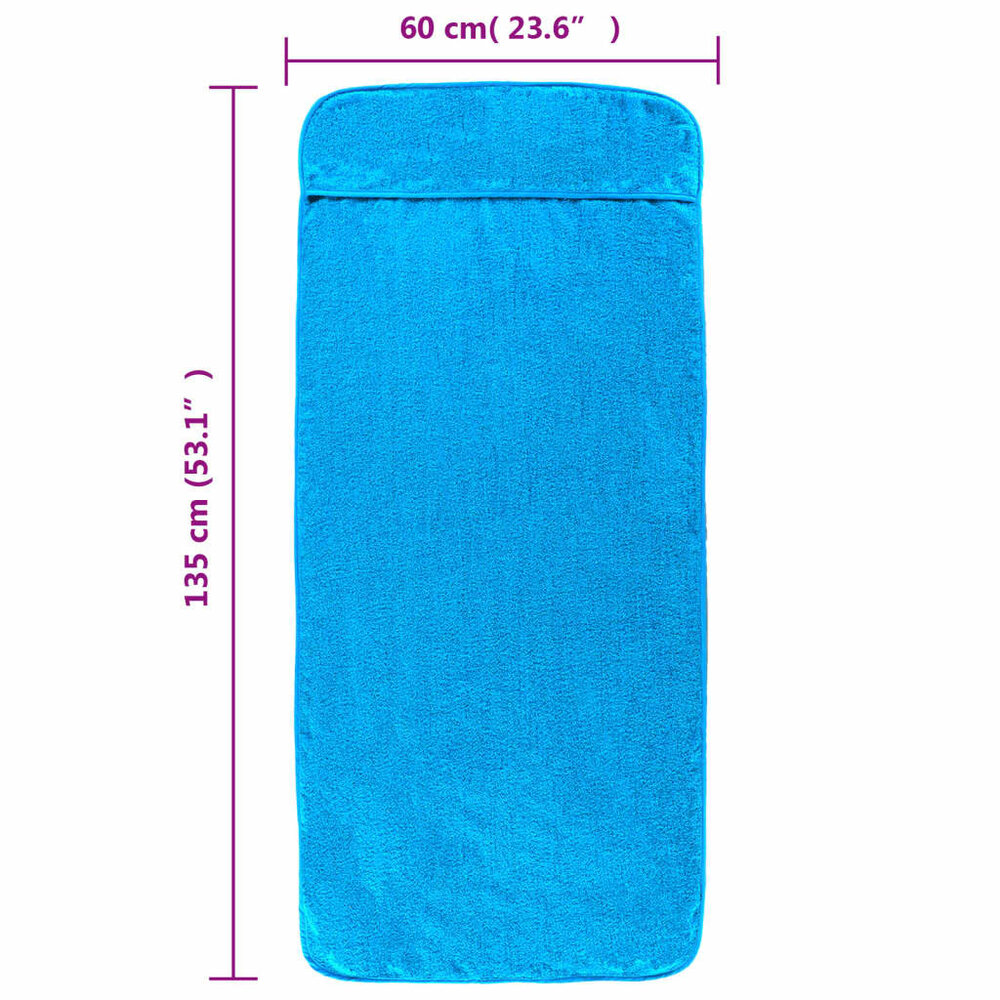 Strandhanddoeken 2 st 400 g/m&sup2; 60x135 cm stof turquoise