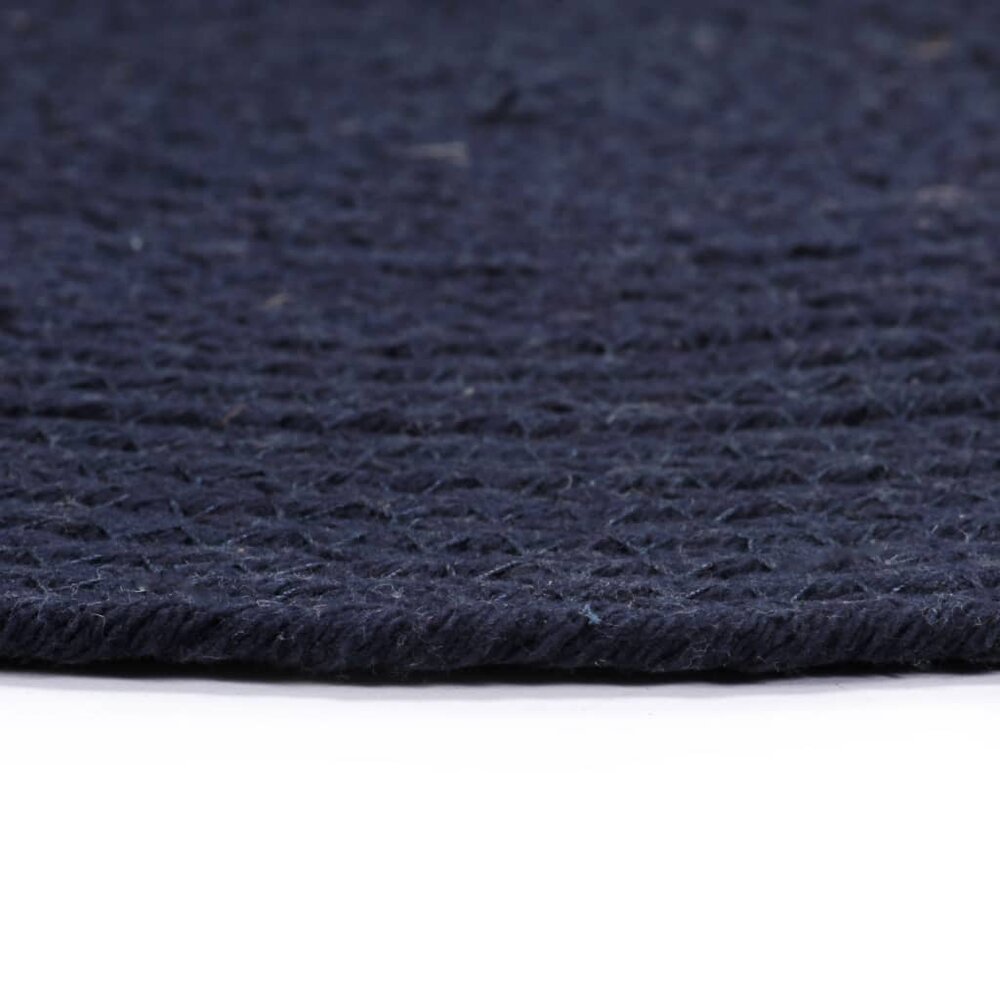 Placemats 6 st rond 38 cm katoen effen marineblauw