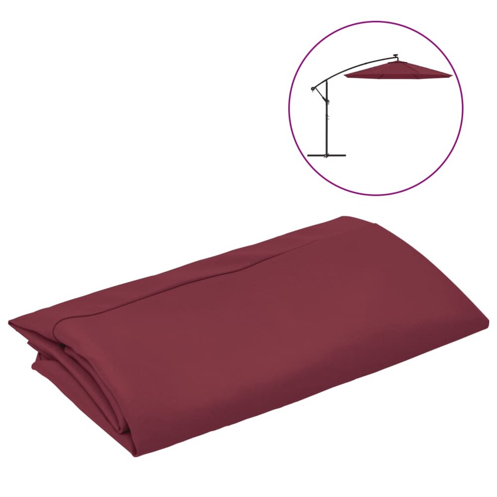 Vervangingsdoek voor zweefparasol 300 cm bordeauxrood