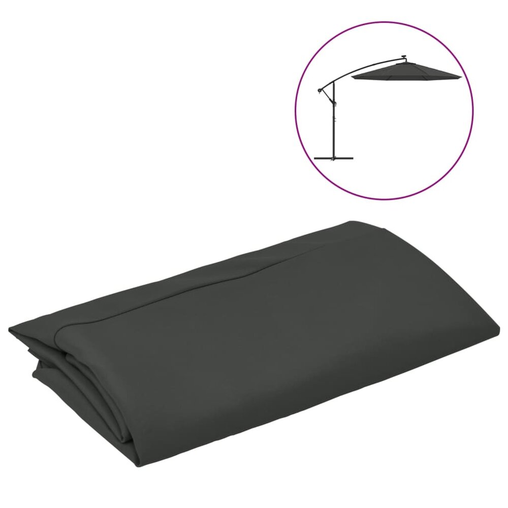 Vervangingsdoek voor zweefparasol 350 cm antracietkleurig