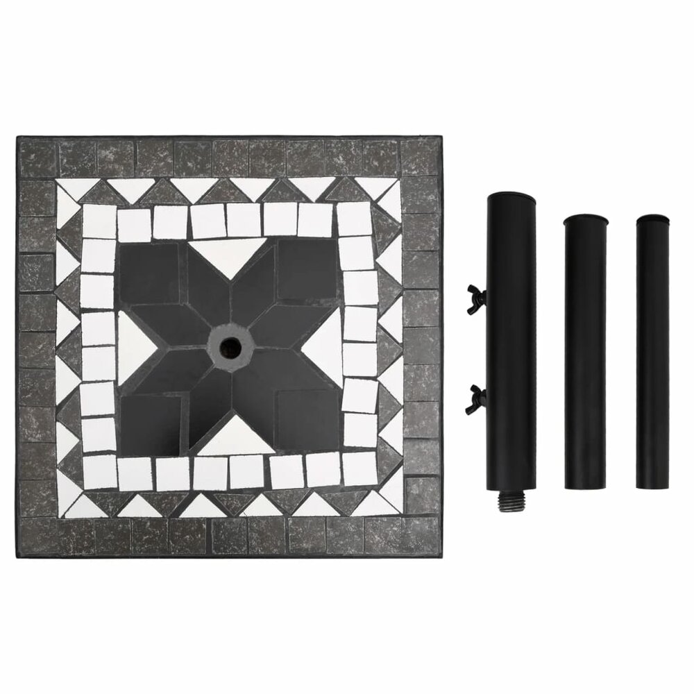 Parasolvoet vierkant 12 kg zwart en wit