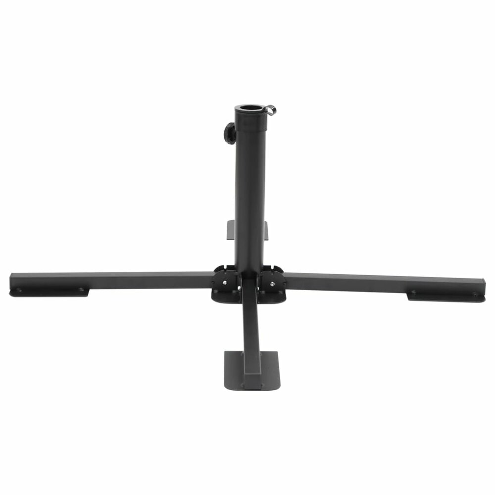 Parasolvoet inklapbaar voor &Oslash;38/48 mm stok staal glanzend zwart