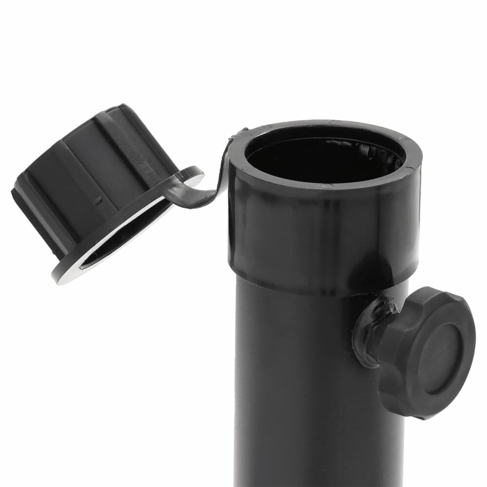 Parasolvoet inklapbaar voor &Oslash;38/48 mm stok staal glanzend zwart
