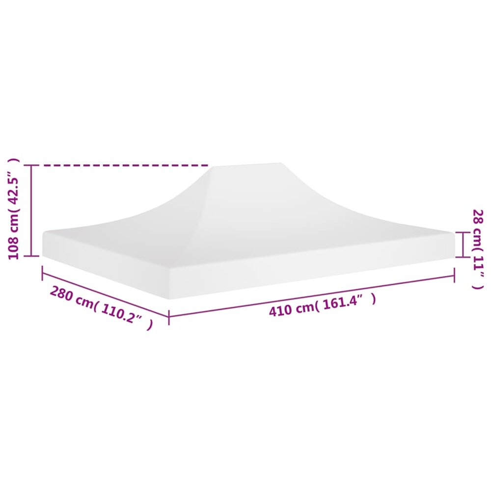 Partytentdak 270 g/m&sup2; 4x3 m wit