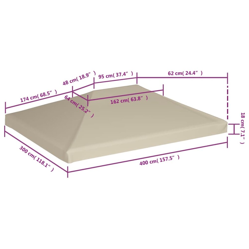 Prieeldak 310 g/m&sup2; 4x3 m beige