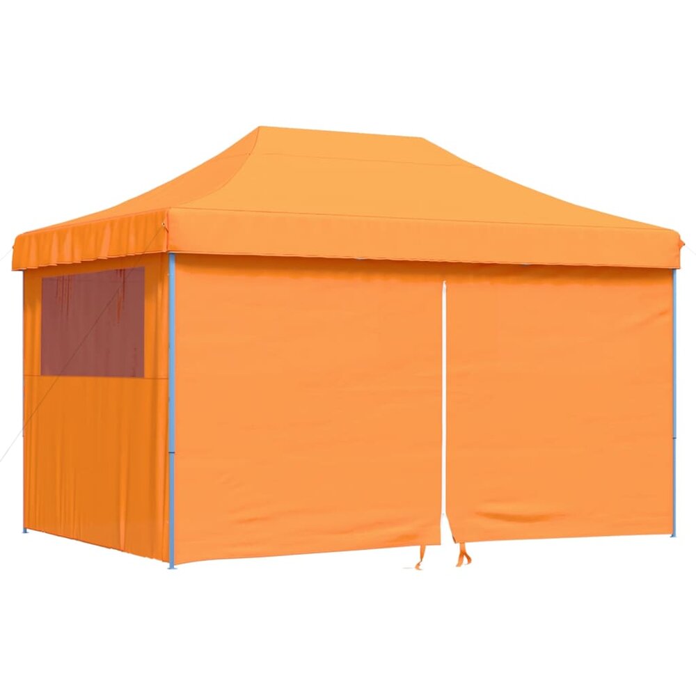 Partytent inklapbaar pop-up met 4 zijwanden oranje