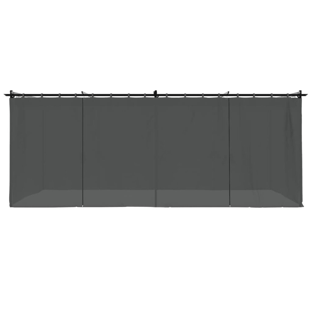 Prieel met gordijnen 6x3 m staal antracietkleurig