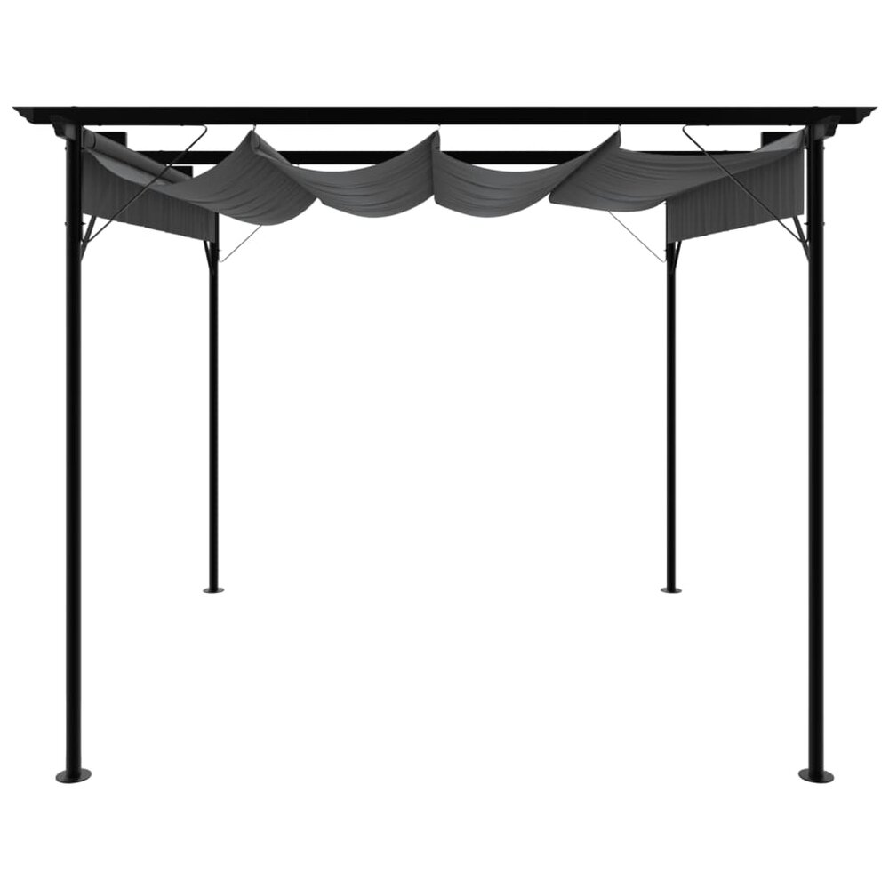 Pergola met uittrekbaar dak 180 g/m&sup2; 3x3 m staal antracietkleur