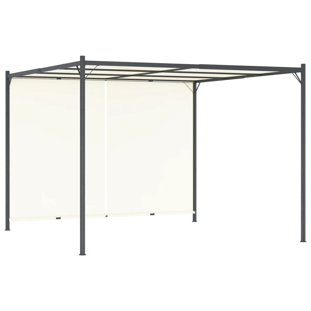Pergola met verstelbaar dak 3x3 m staal cr&egrave;mewit