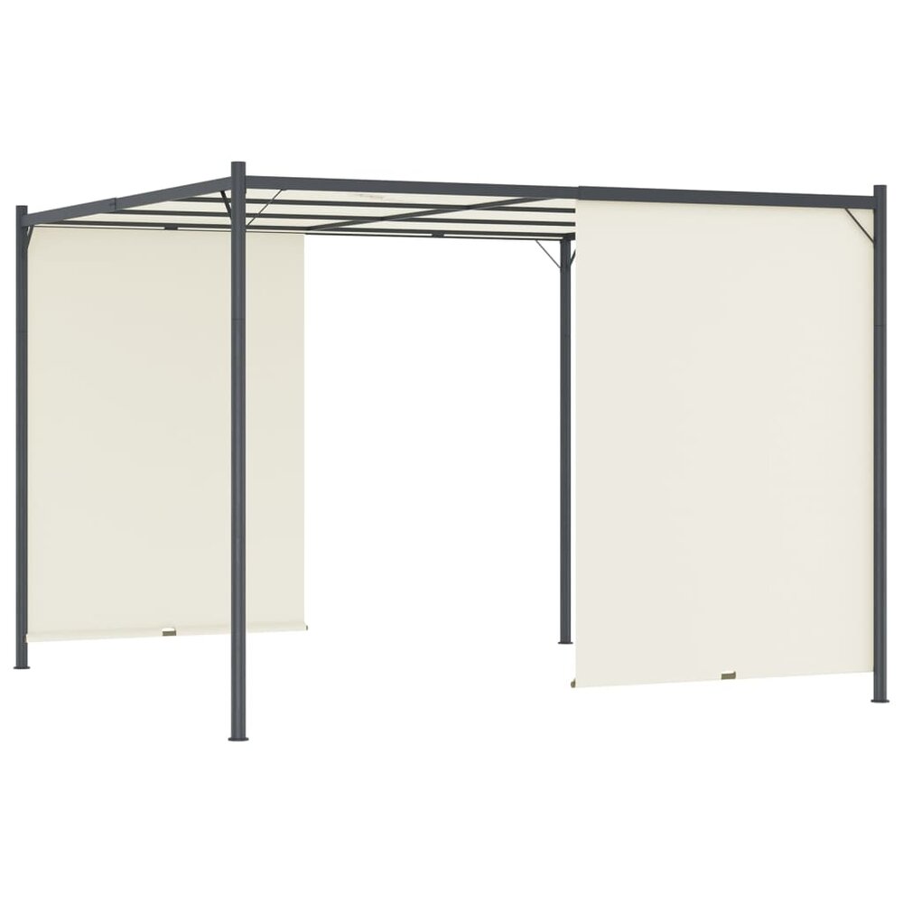 Pergola met verstelbaar dak 3x3 m staal cr&egrave;mewit