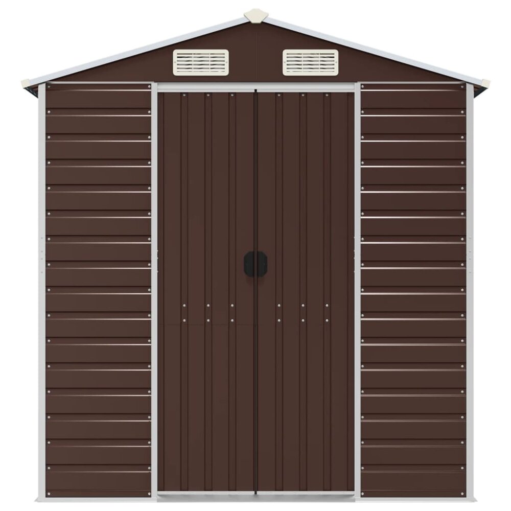 Tuinschuur 191x130x198 cm gegalvaniseerd staal bruin