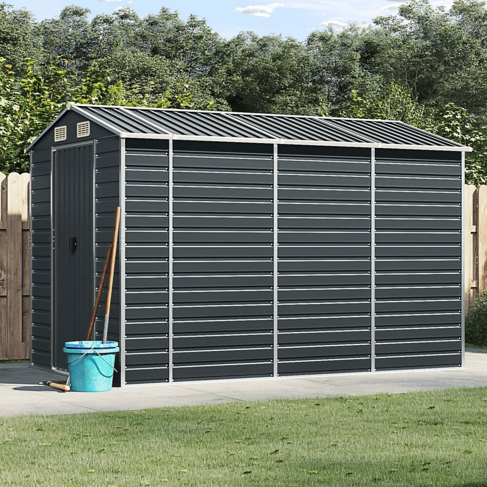 Tuinschuur 191x300x198 cm gegalvaniseerd staal antracietkleurig