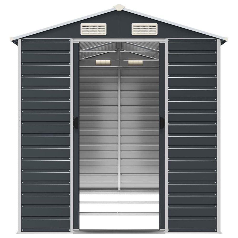 Tuinschuur 191x300x198 cm gegalvaniseerd staal antracietkleurig