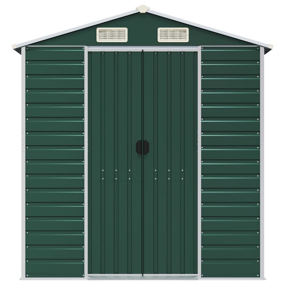 Tuinschuur 191x385x198 cm gegalvaniseerd staal groen