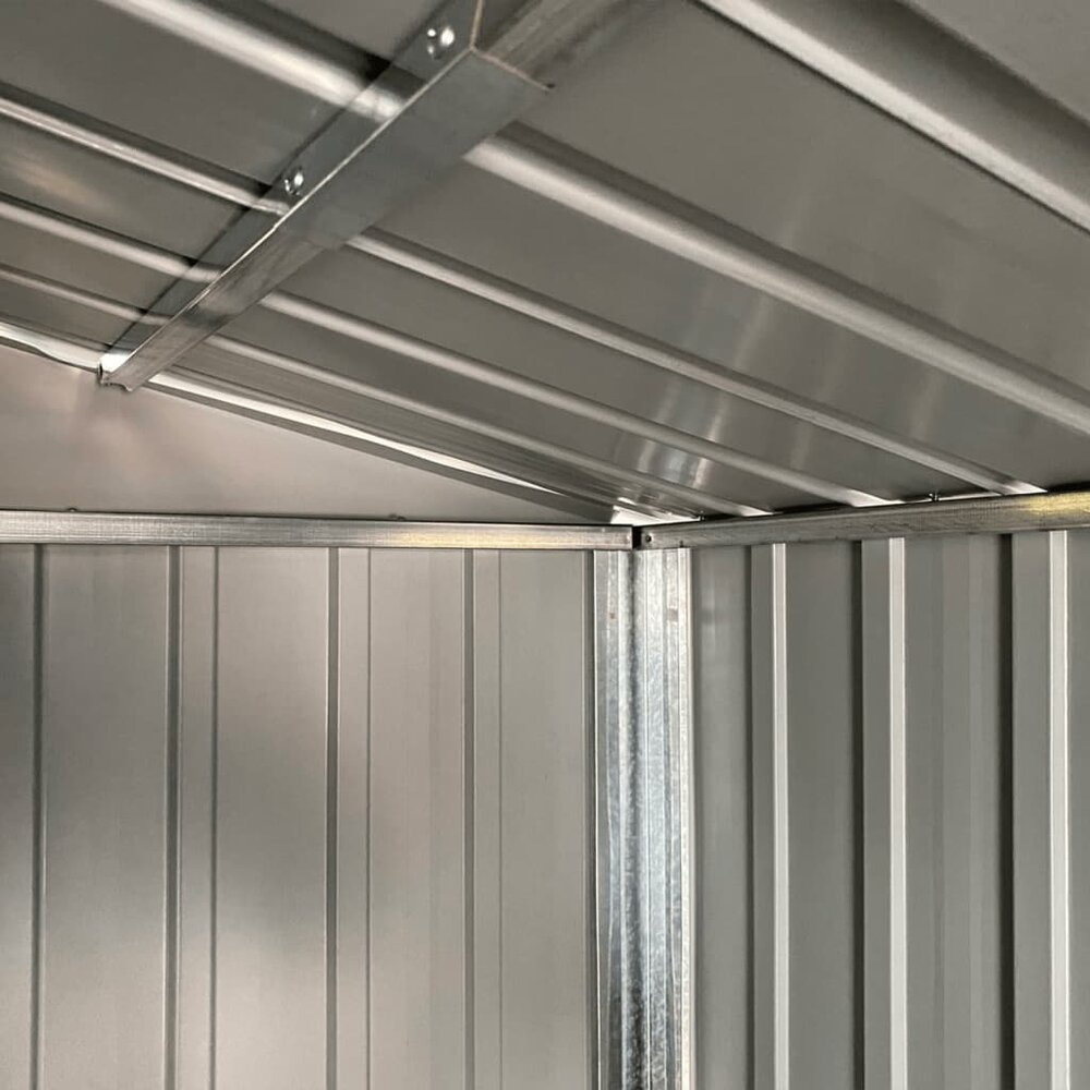 Tuinschuur 191x215x198 cm gegalvaniseerd staal lichtbruin