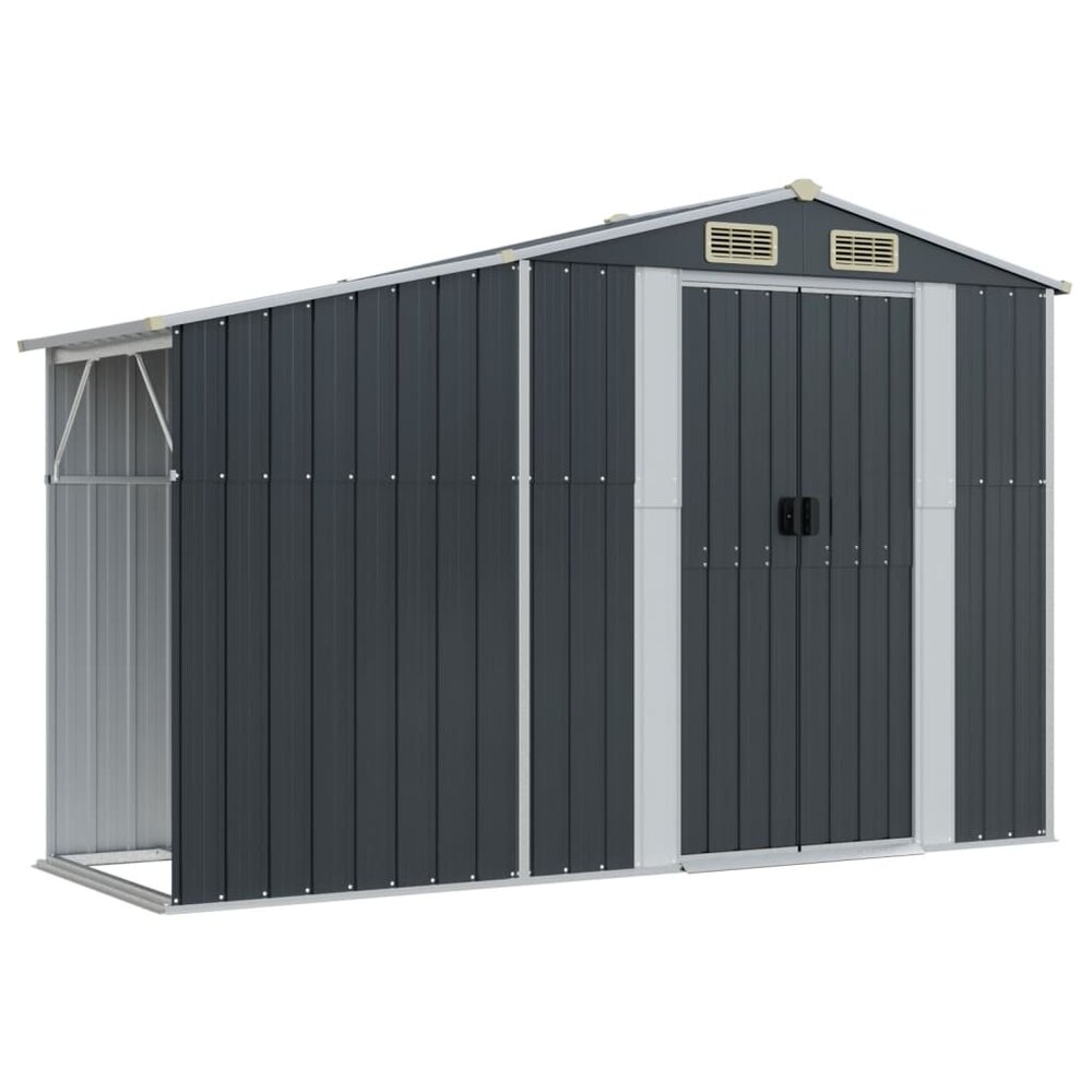 Tuinschuur 277x279x179 cm gegalvaniseerd staal antracietkleurig