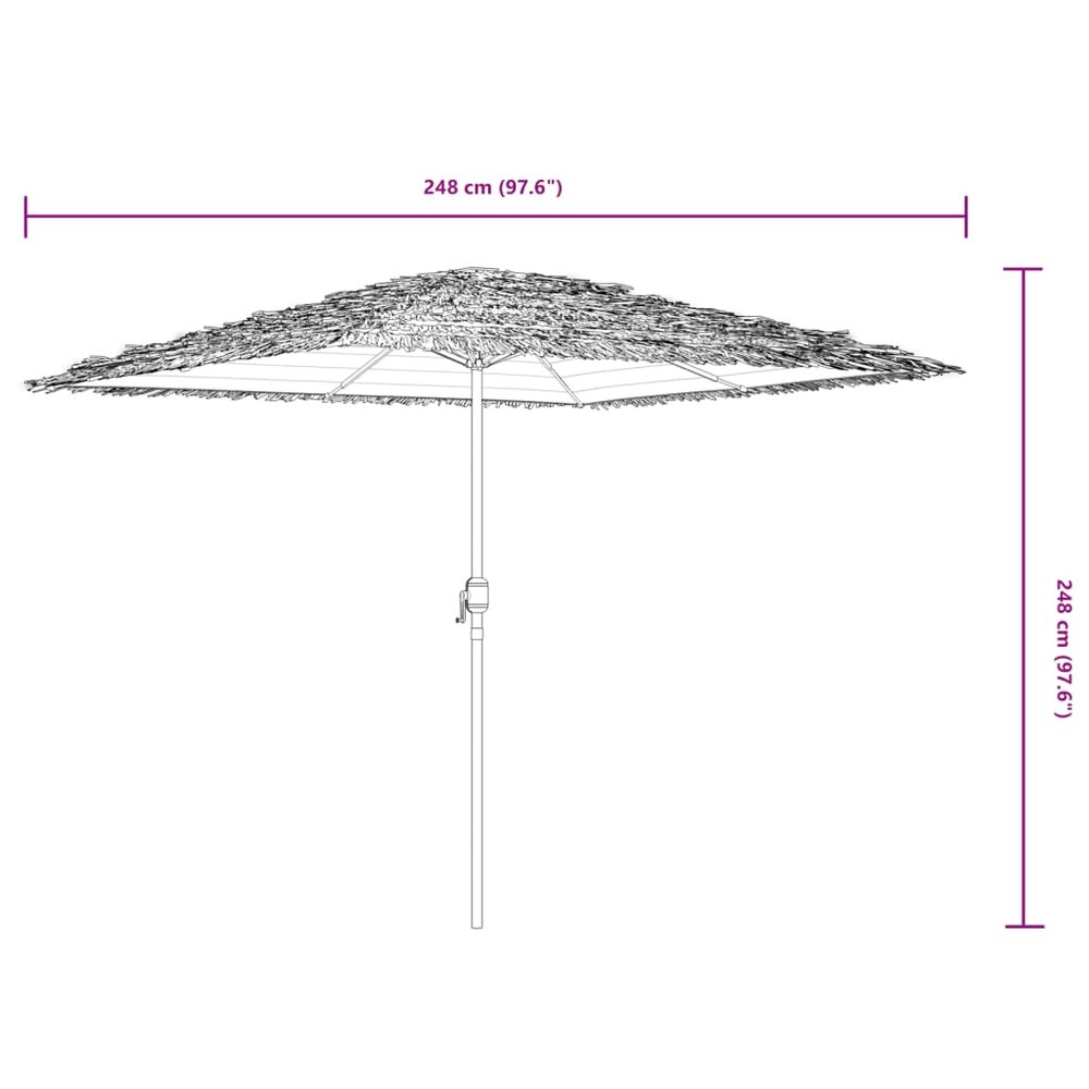 Parasol met stalen paal 248x248x248 cm groen