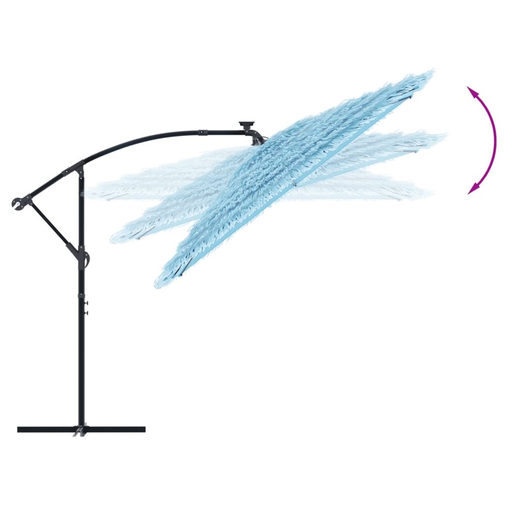 Parasol met stalen paal 290x290x238 cm blauw