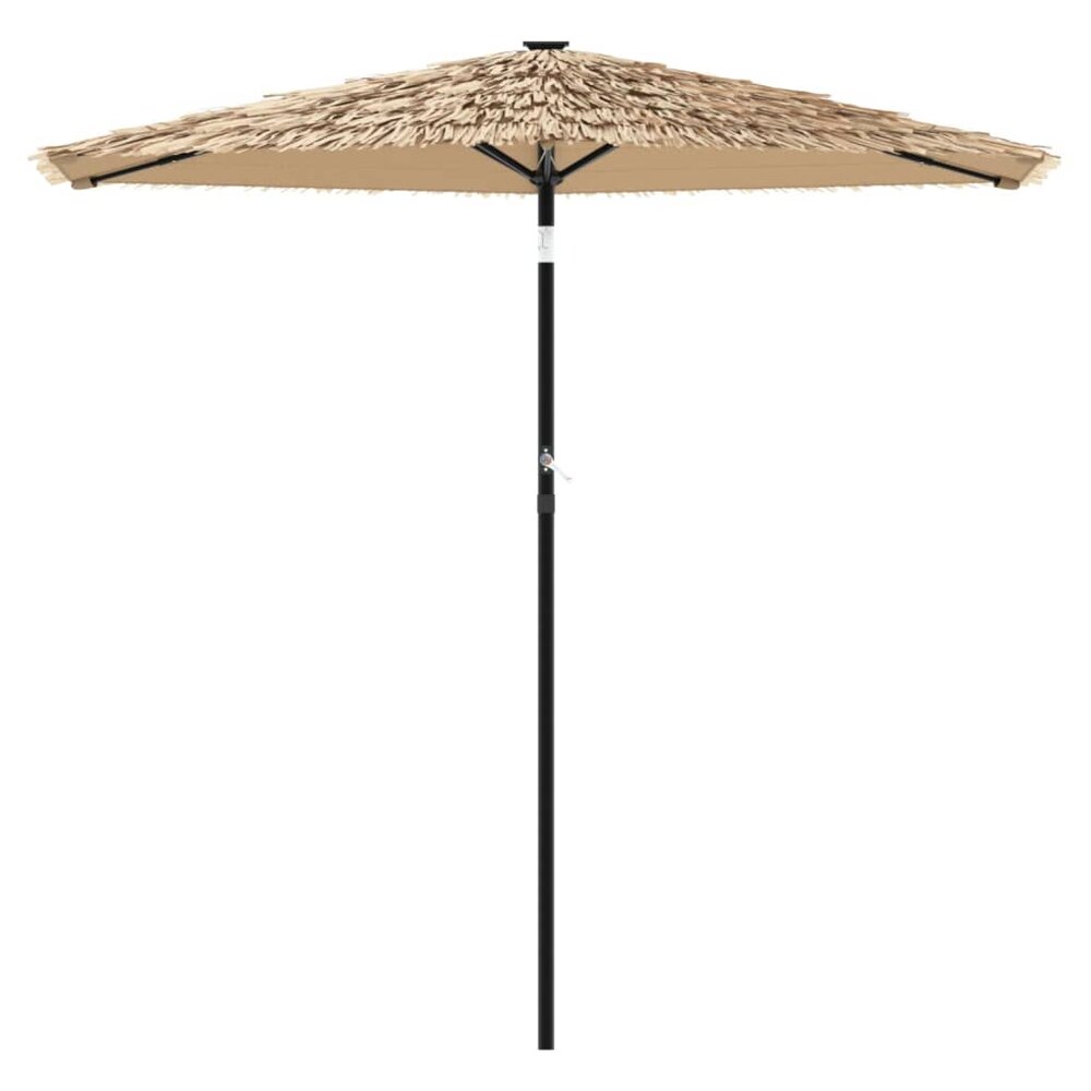 Parasol met LED&#039;s en stalen paal 268x268x226 cm bruin
