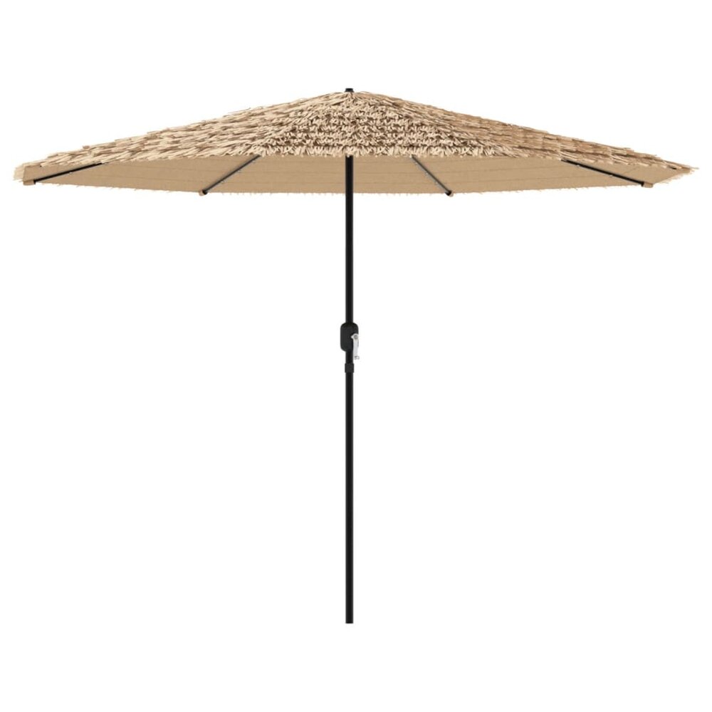 Parasol met LED&#039;s en stalen paal 324x324x247 cm bruin