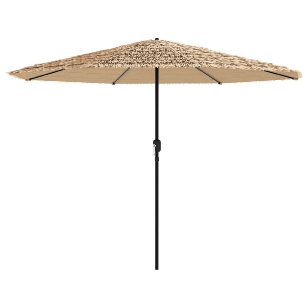 Parasol met LED&#039;s en stalen paal 324x324x247 cm bruin