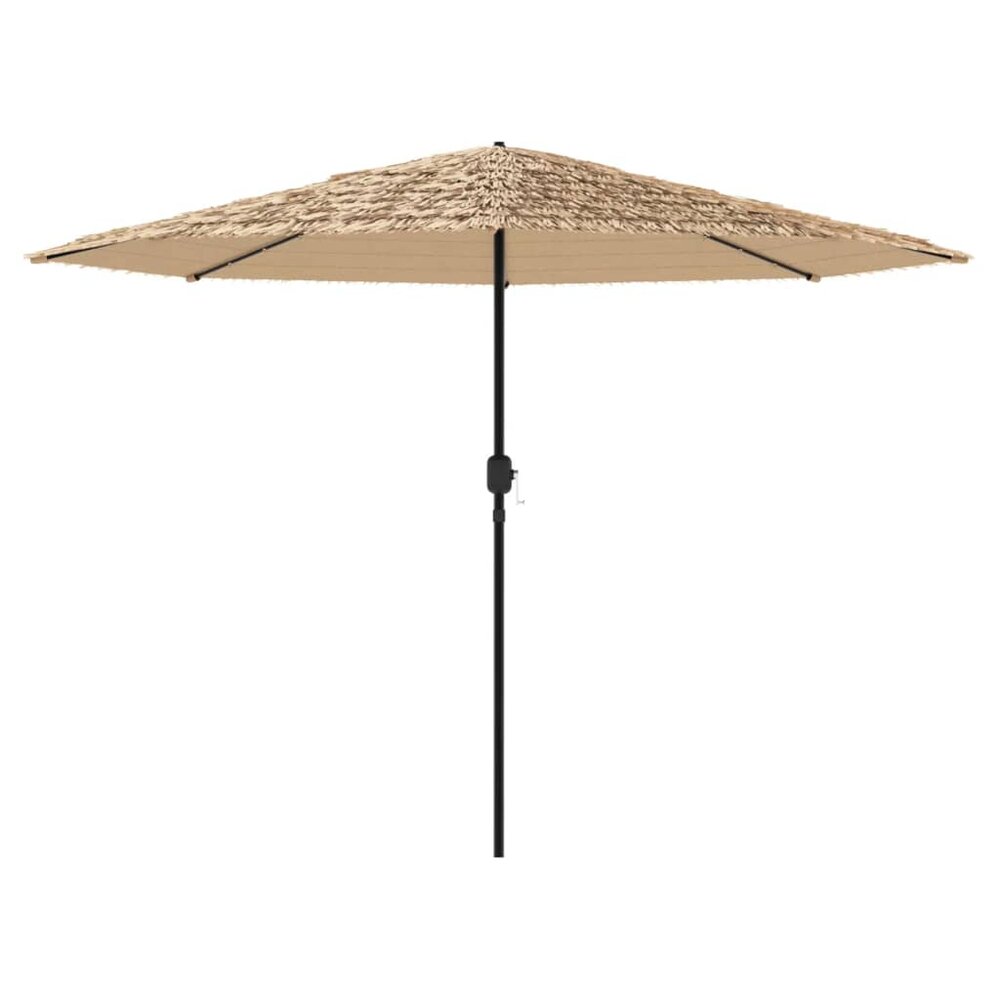 Parasol met LED&#039;s en stalen paal 324x324x247 cm bruin