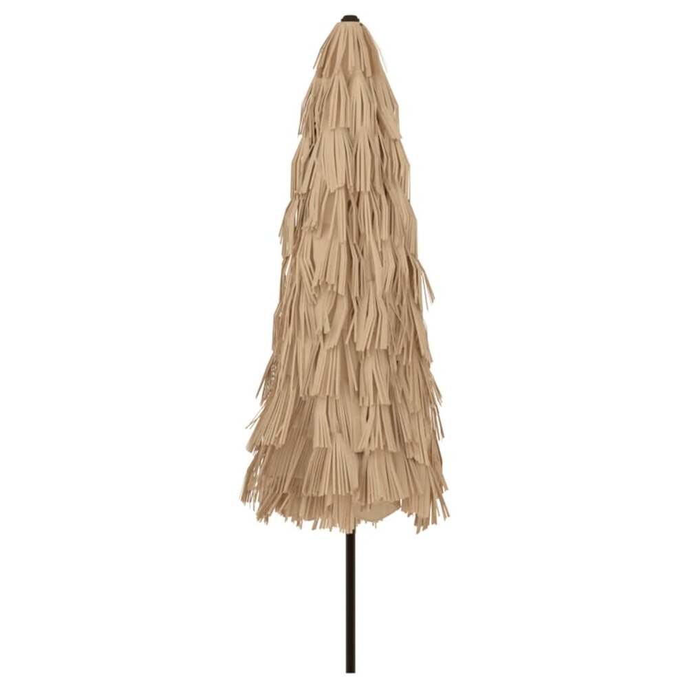 Parasol met LED&#039;s en stalen paal 324x324x247 cm bruin