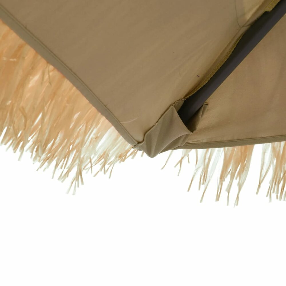 Parasol met LED&#039;s en stalen paal 324x324x247 cm bruin
