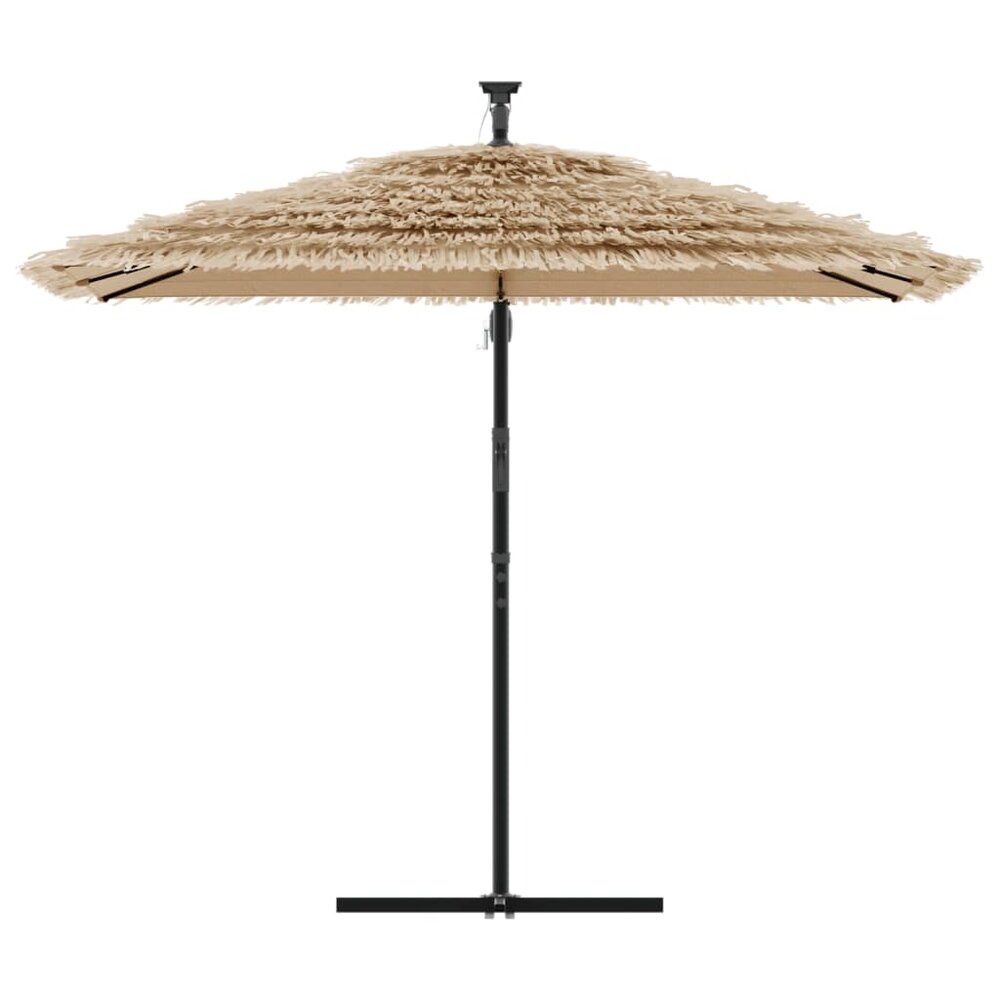 Parasol met LED&#039;s en stalen paal 269x269x235 cm bruin