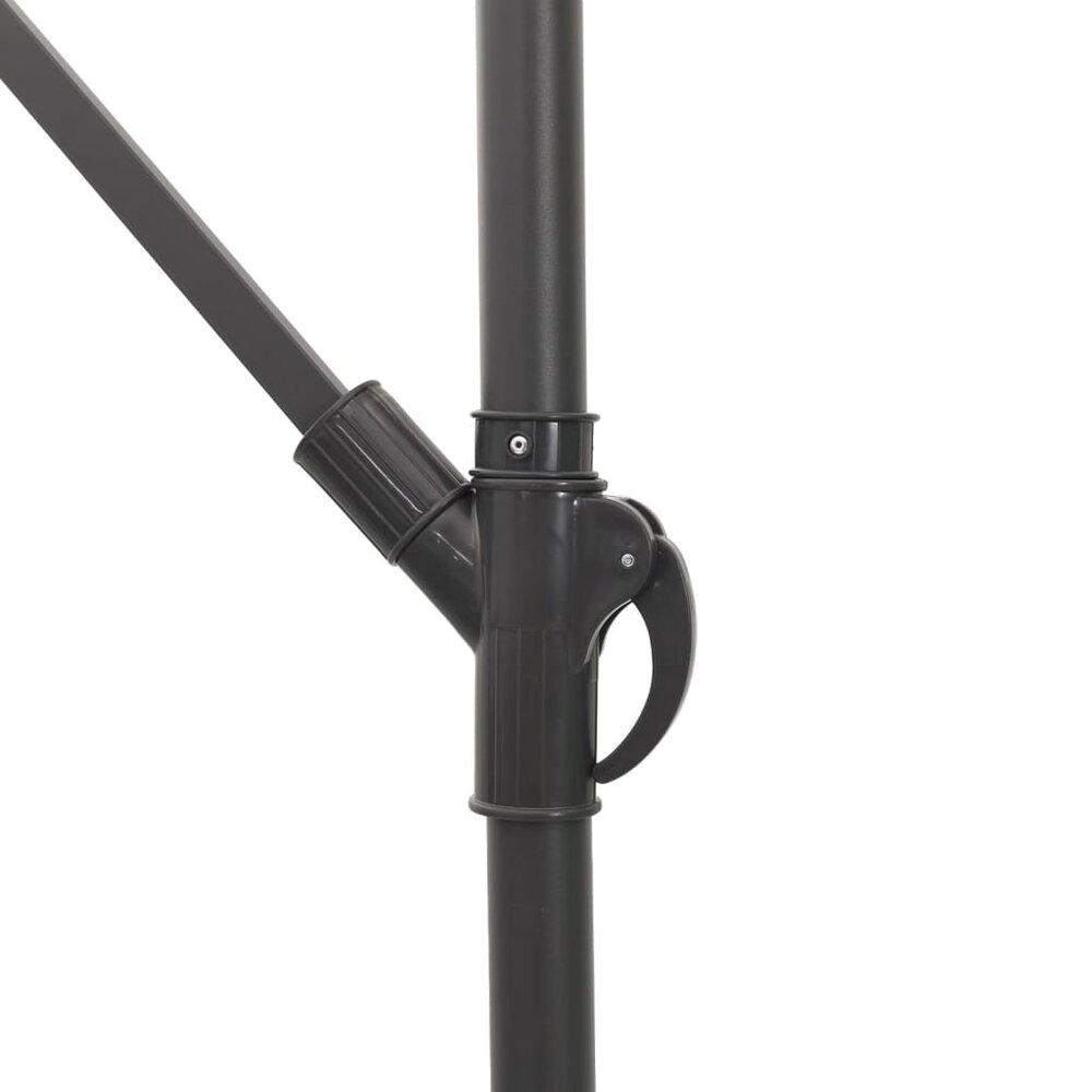 Parasol met LED&#039;s en stalen paal 269x269x235 cm bruin