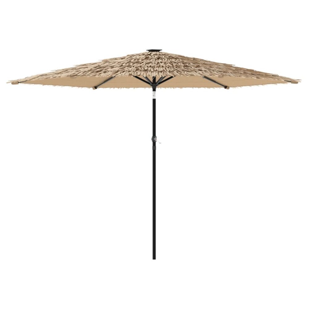Parasol met LED&#039;s en stalen paal 288x288x225 cm bruin