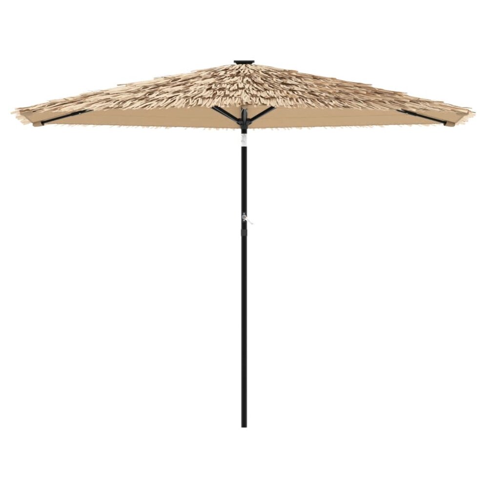 Parasol met LED&#039;s en stalen paal 288x288x225 cm bruin