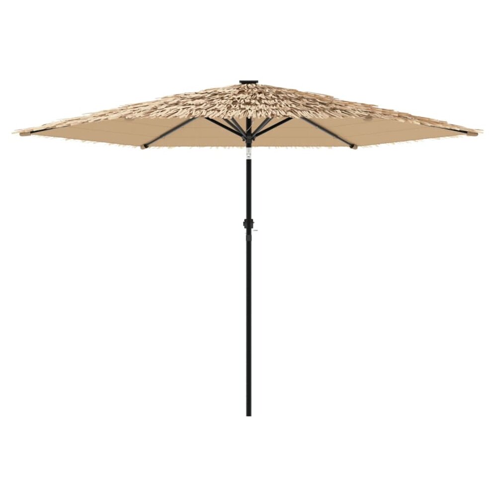 Parasol met LED&#039;s en stalen paal 288x288x225 cm bruin