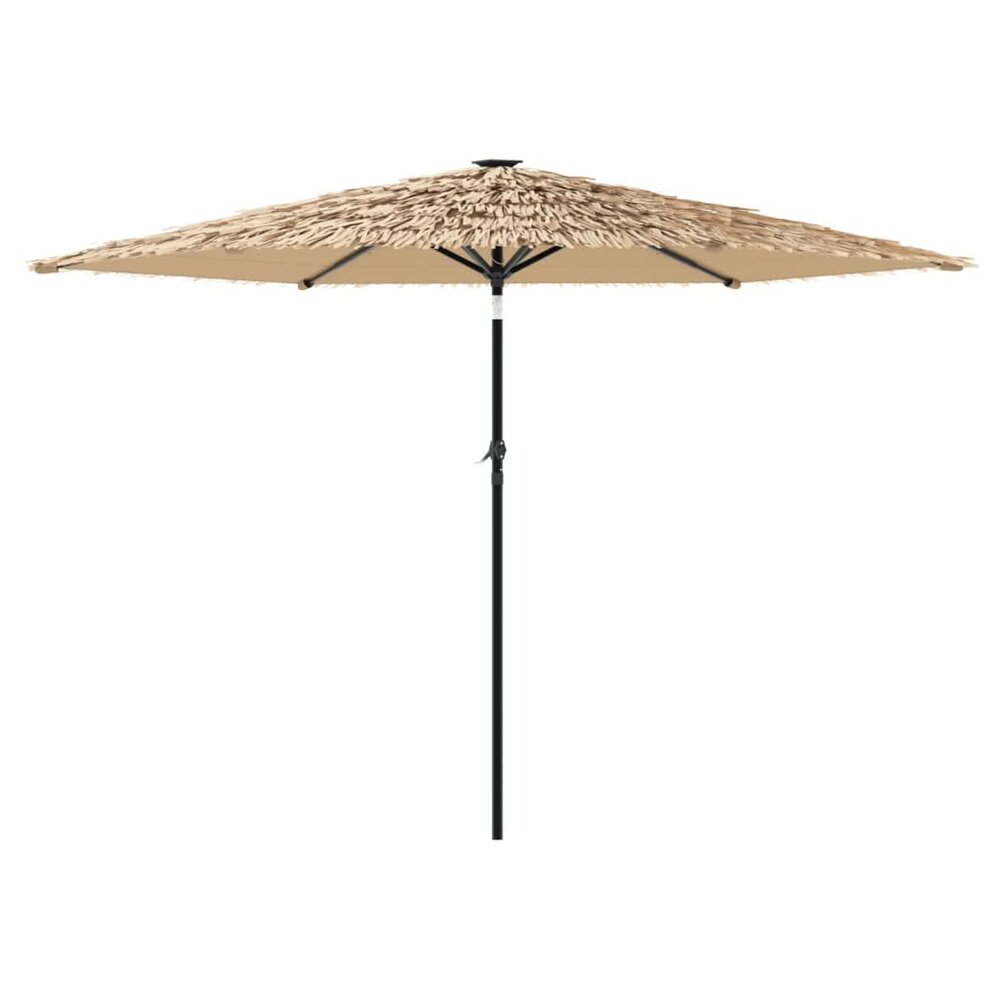 Parasol met LED&#039;s en stalen paal 288x288x225 cm bruin