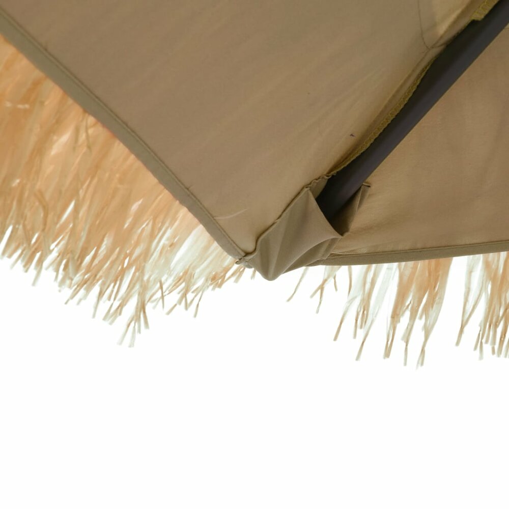 Parasol met LED&#039;s en stalen paal 246x246x230 cm bruin