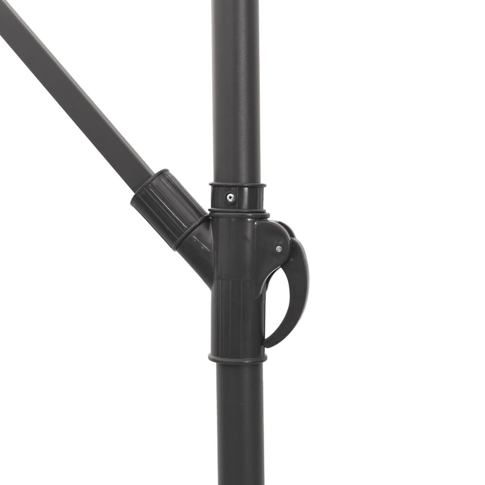 Parasol met LED&#039;s en stalen paal 246x246x230 cm bruin